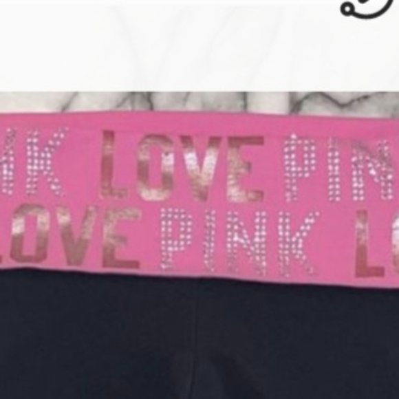 FOLDOVER VS PINK YOGA PANTS LEGGINGS FLARE WIDE FOLD OVER VINTAGE - Picture 6 of 11